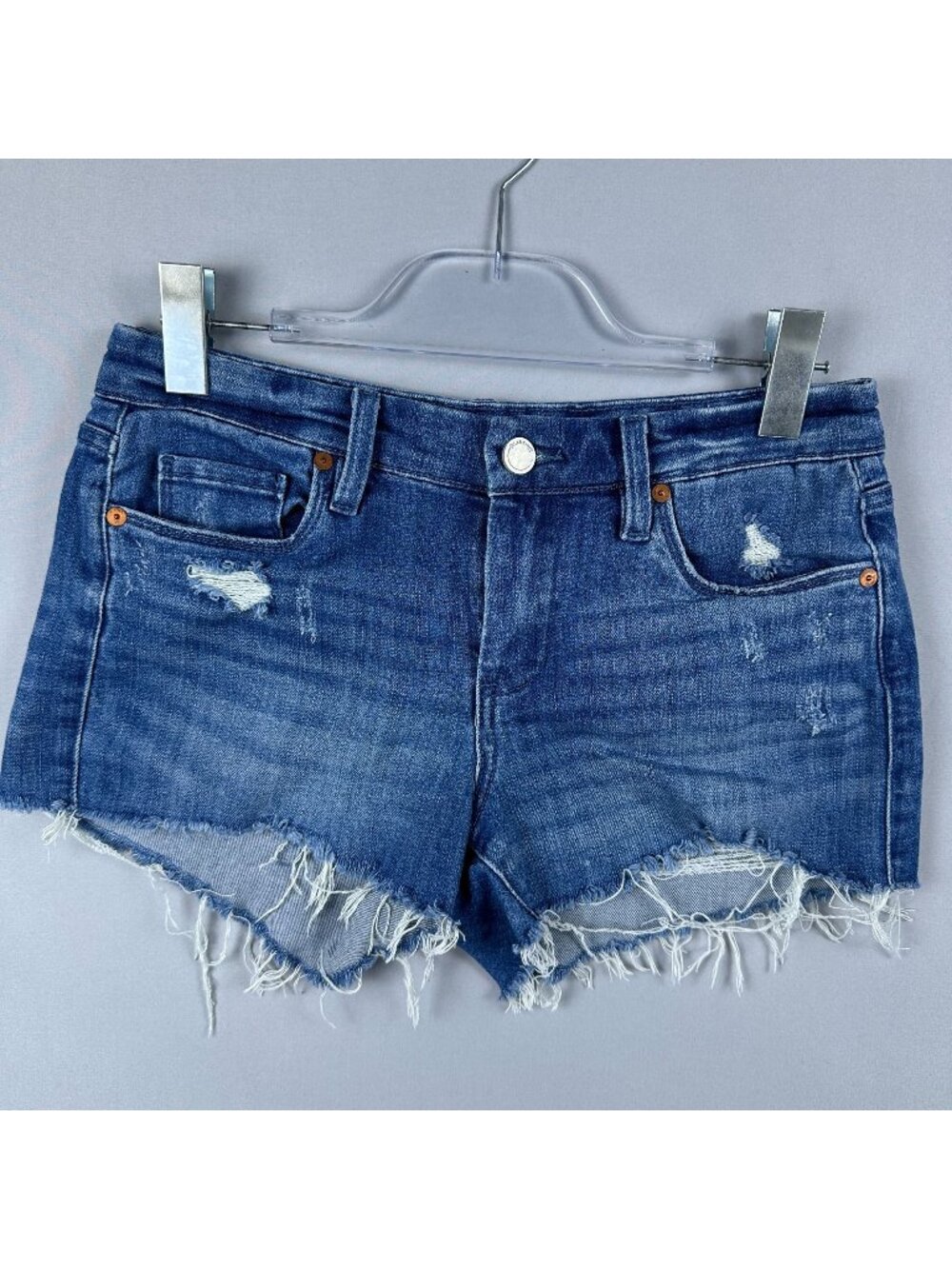 BLANKNYC Womens The Astor Cut Off Shorts Size 27 Denim Distressed Comfort Blue